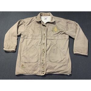 Vintage Disney Store Chore Jacket Coat Fleece Lined Embroidered Pooh and Friends